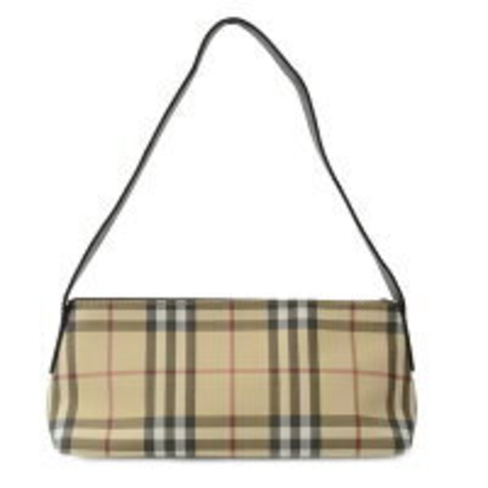 Burberry Nova Check One Shoulder Hobo Bag Canvas Beige
